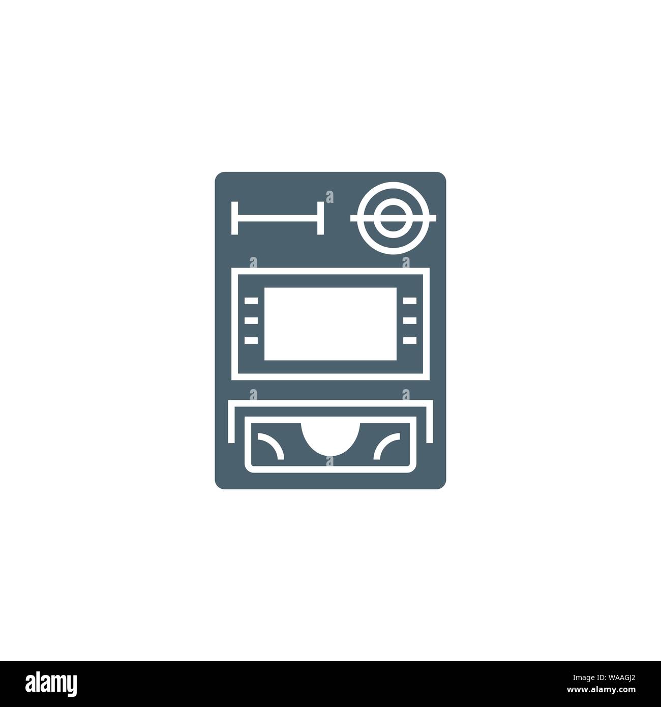 ATM related vector glyph icon. Stock Vector