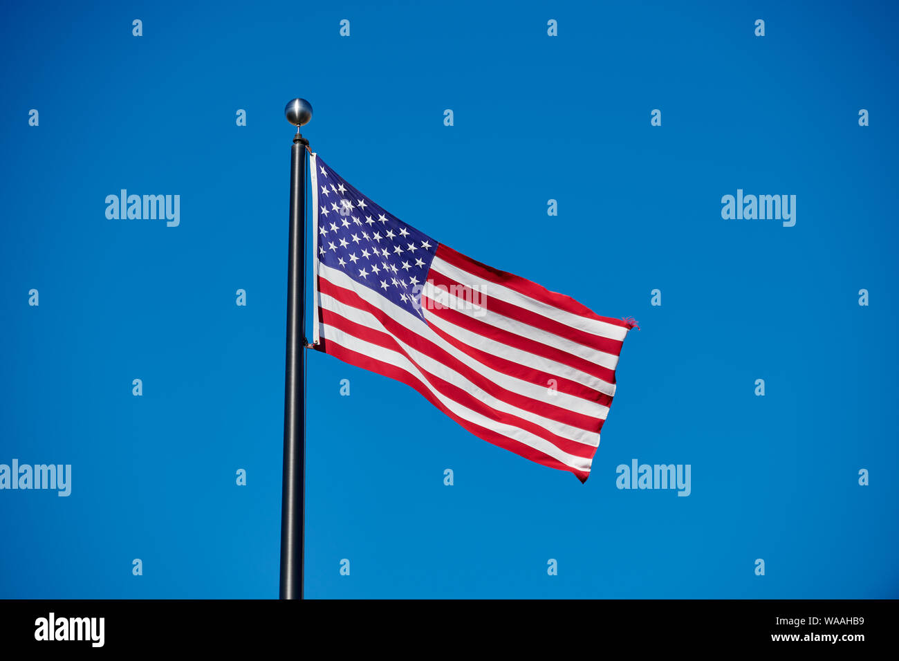 star spangled banner, national Flag of USA blowing in the wind, North America Stock Photo