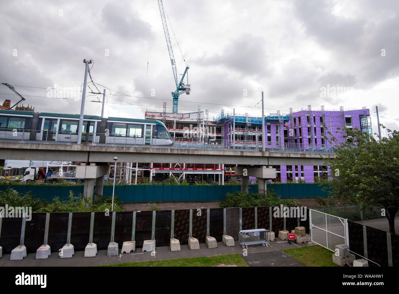Construction work on the South Side of Nottingham City Centre, Nottinghamshire England UK Stock Photo