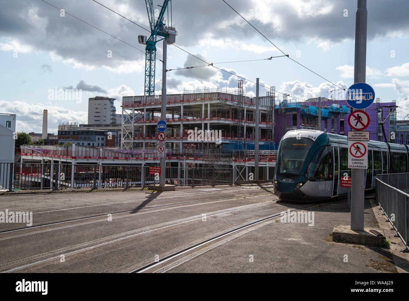 Construction work on the South Side of Nottingham City Centre, Nottinghamshire England UK Stock Photo