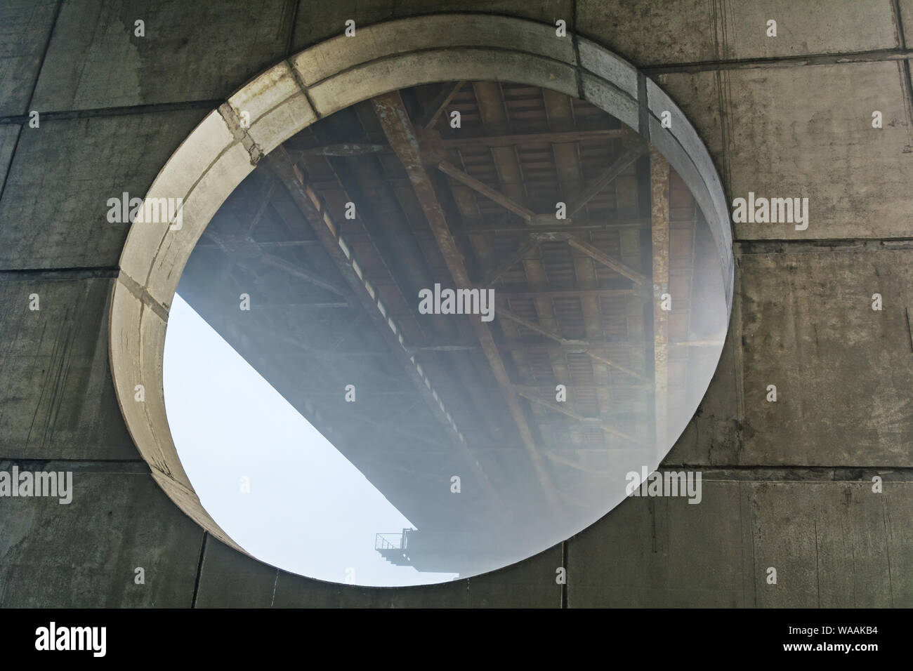 concrete structure in the fog Stock Photo
