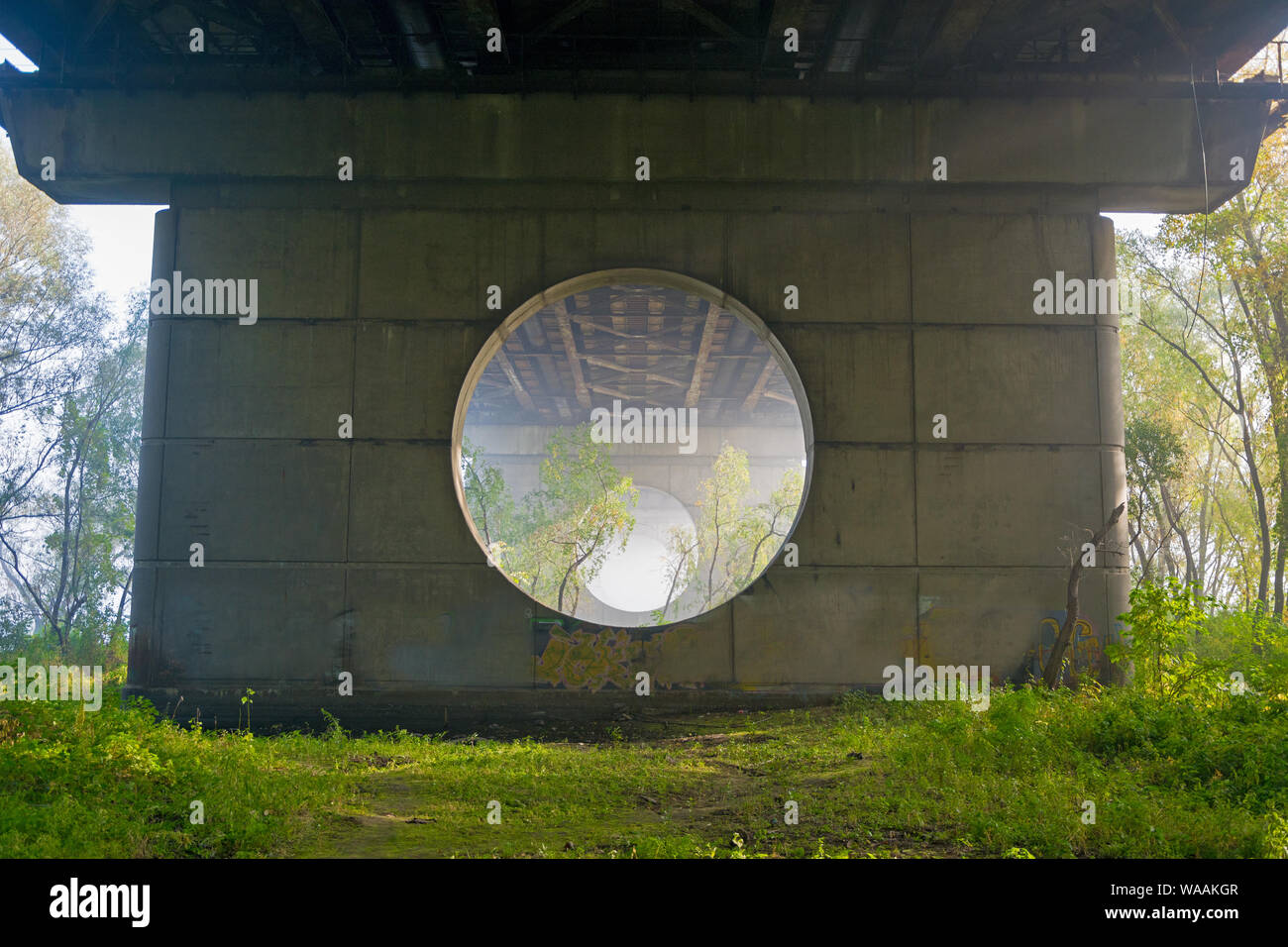 concrete structure in the fog Stock Photo