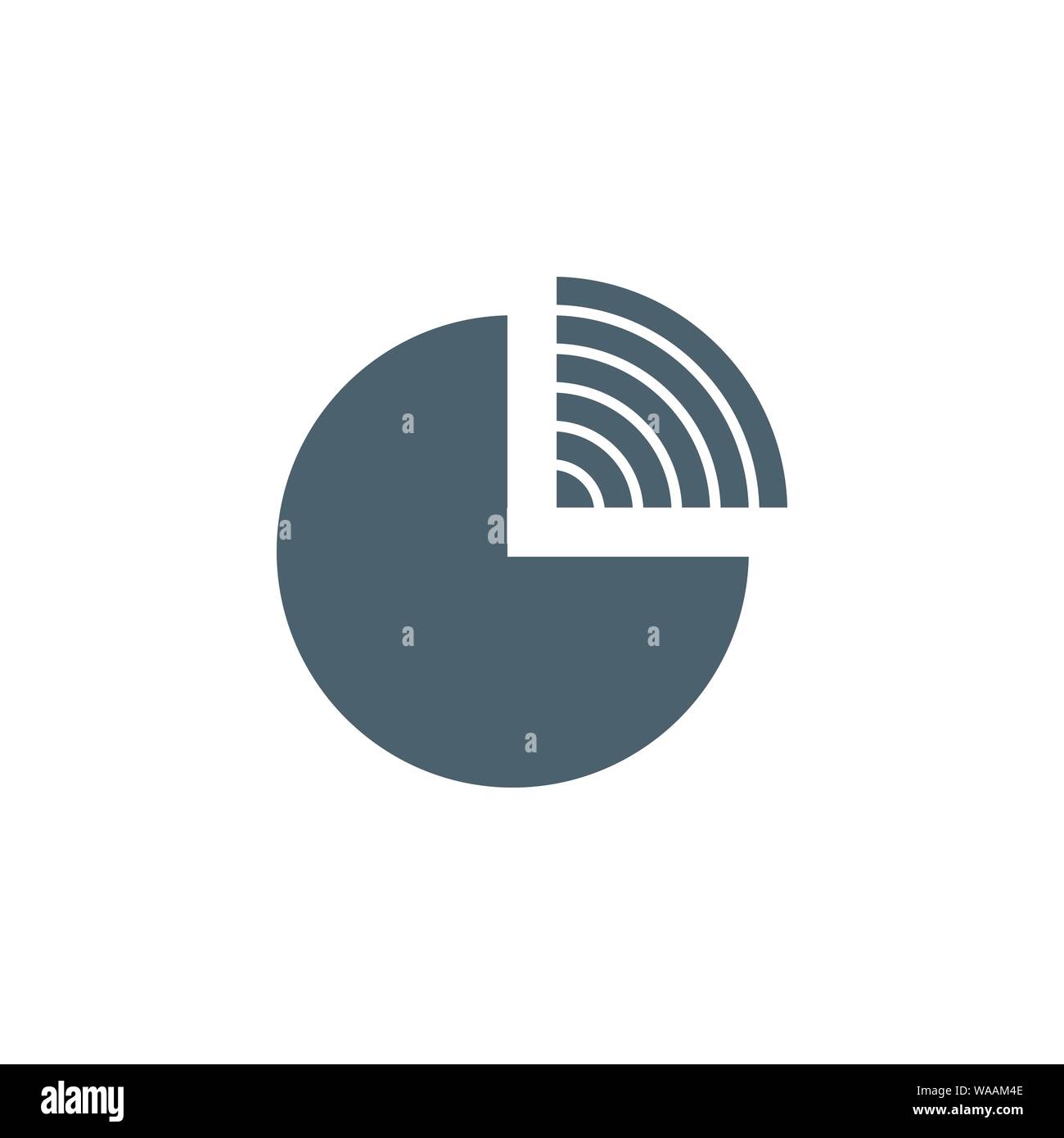 Pie Chart related vector glyph icon. Stock Vector