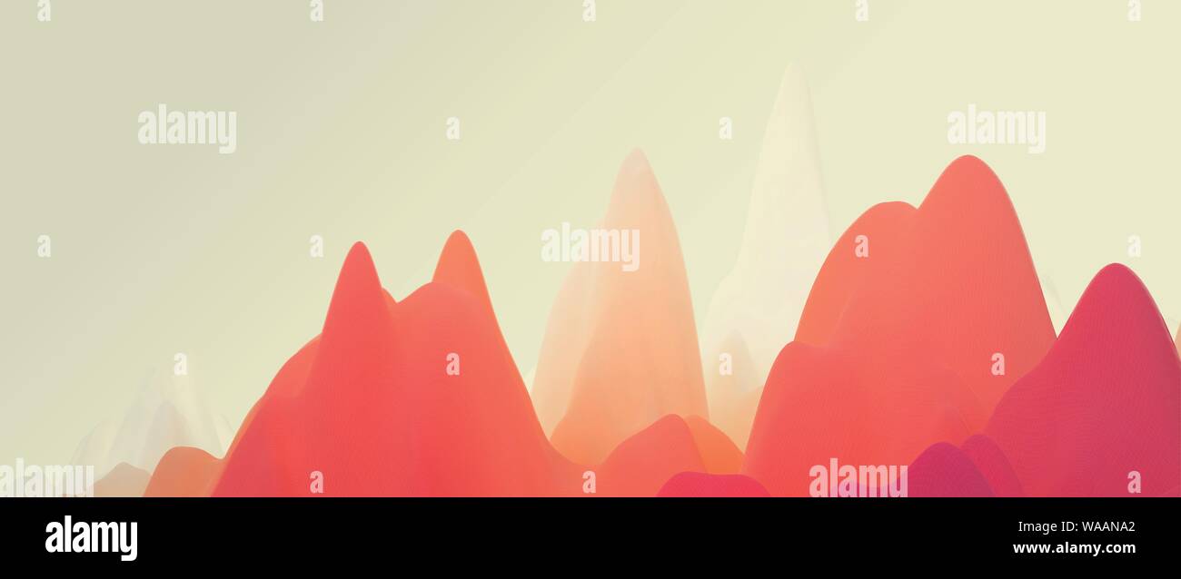 Seabed Landscape with Seamounts. Vector illustration for design. Stock Vector