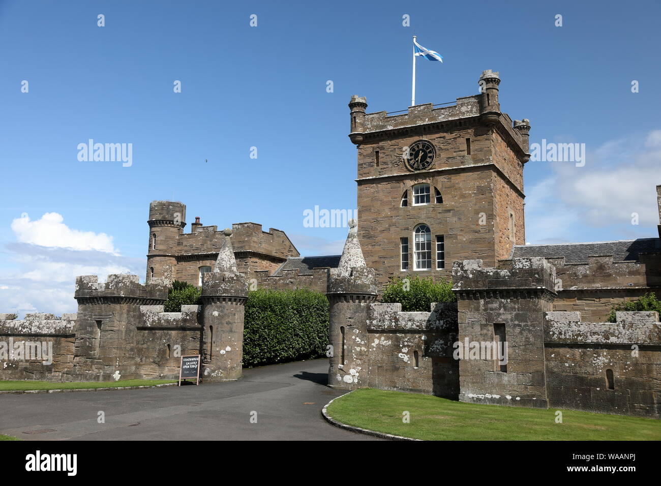Culzean Castle, Scotland, UK. Clock Tower Courtyard. Stock Photo