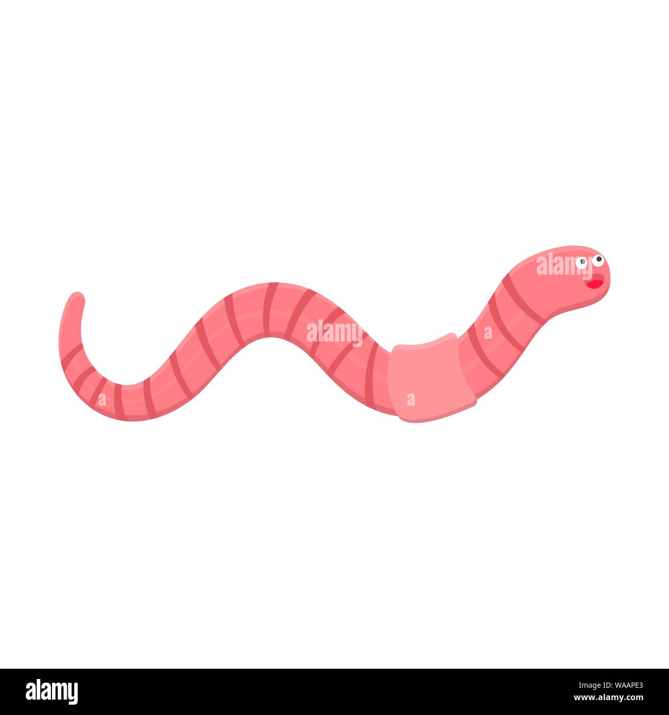 Earthworm cartoon character icon sigh Stock Vector