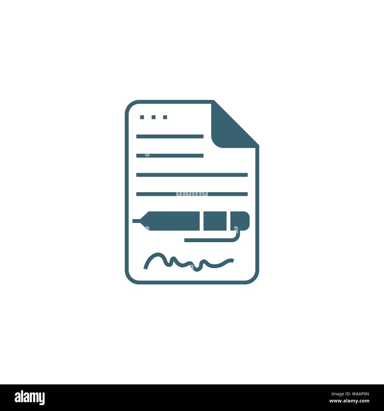Contract related vector glyph icon. Stock Vector