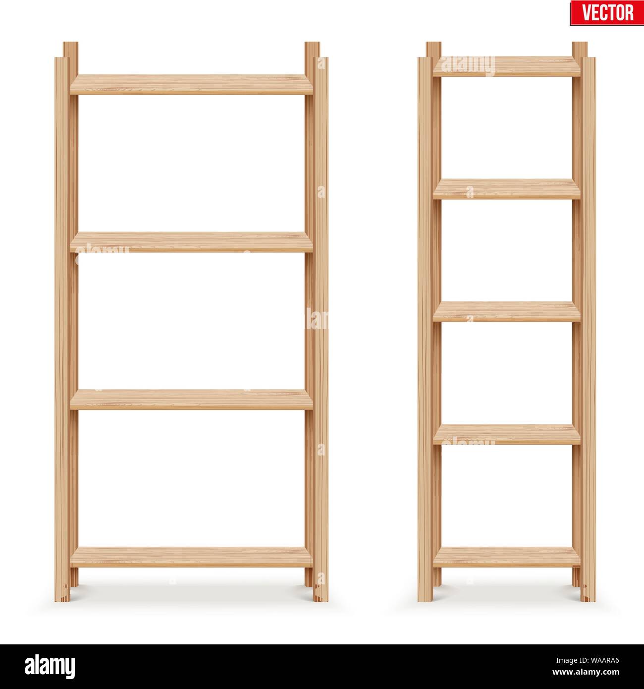 Wooden Rack storage stand Stock Vector