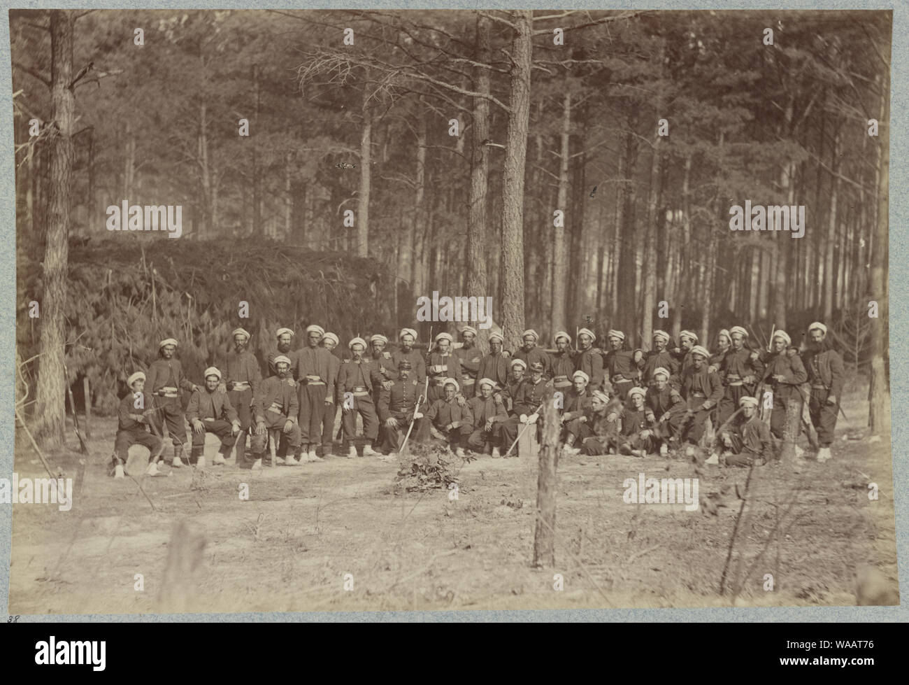 Co. F, 114th Pennsylvania Infantry in front of Petersburg, Va., August, 1864 Stock Photo