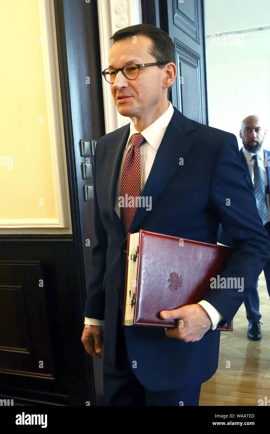 Prime Minister of Poland Mateusz Morawiecki at the Chancellery sitting
