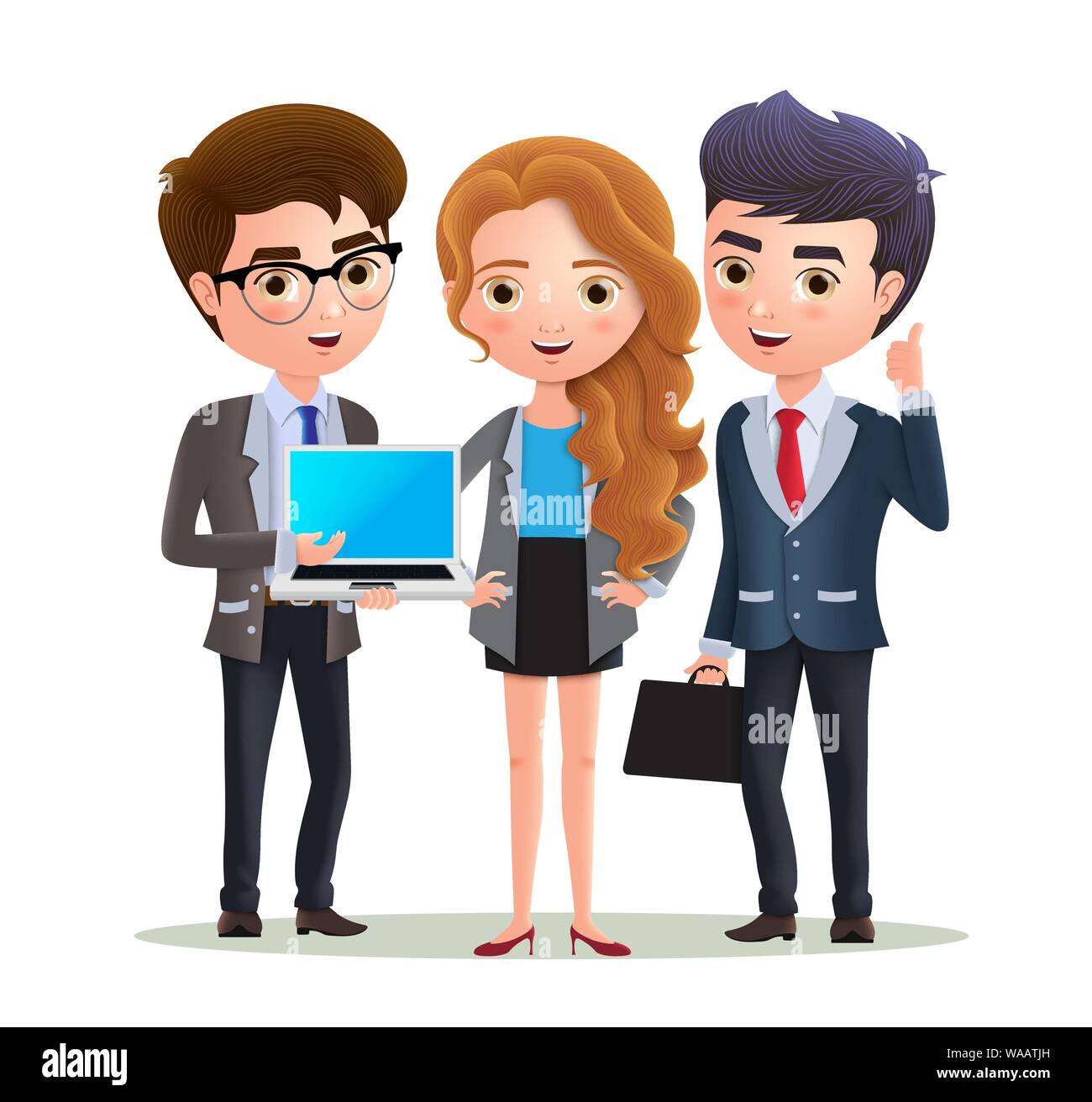 Business team vector characters. Business characters office employee