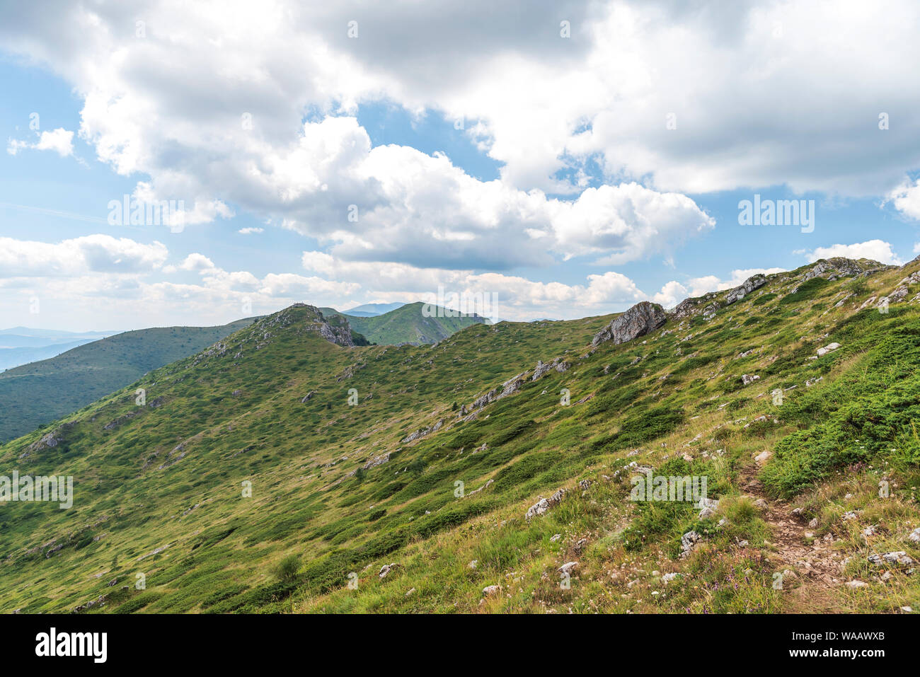 Summer in Central Balkan national park in Old mountain ( Stara planina ), Bulgaria. Panoramic breathtaking photo. Stock Photo