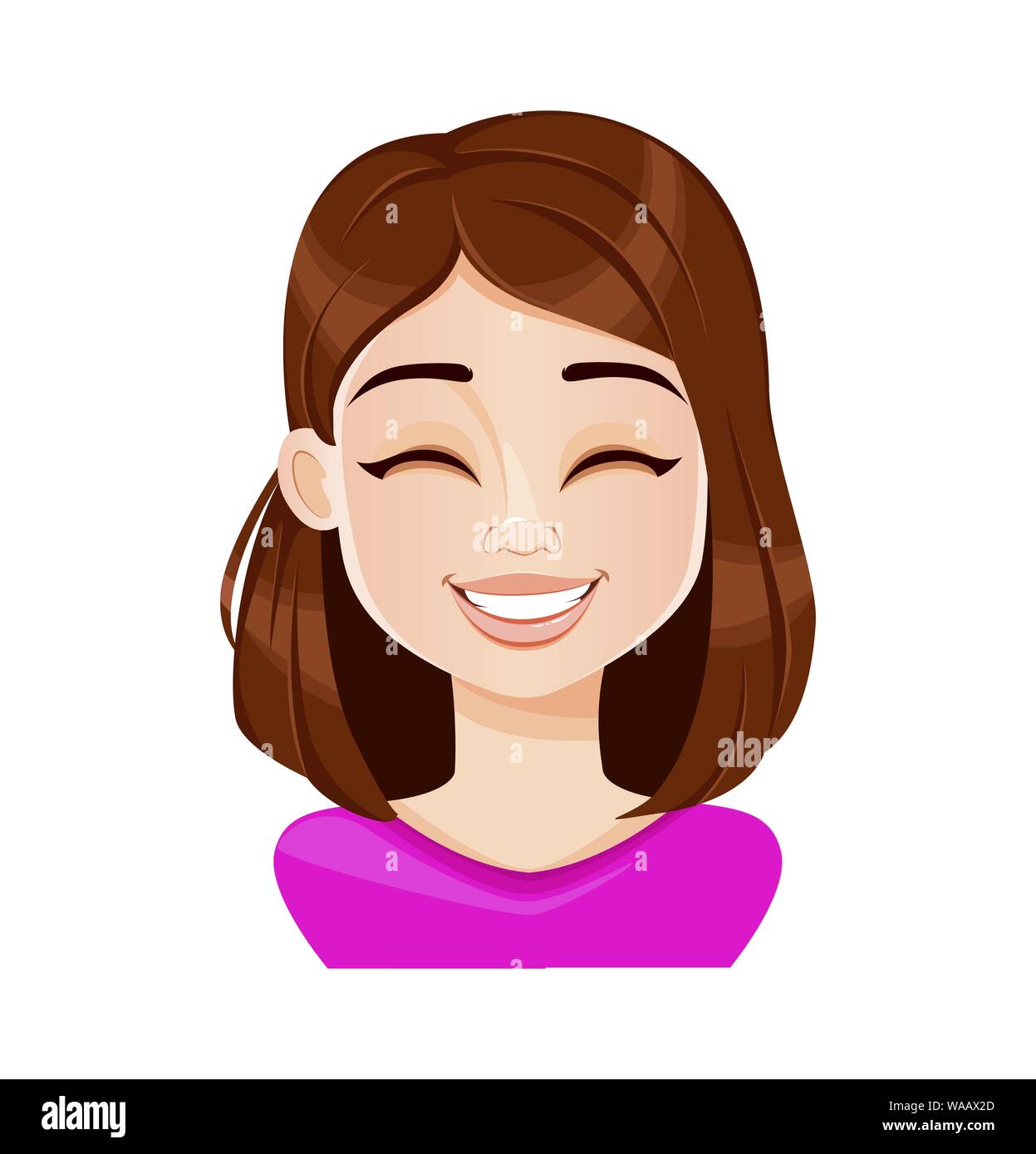 Premium Vector  Laughing expression in comic style happy cartoon face