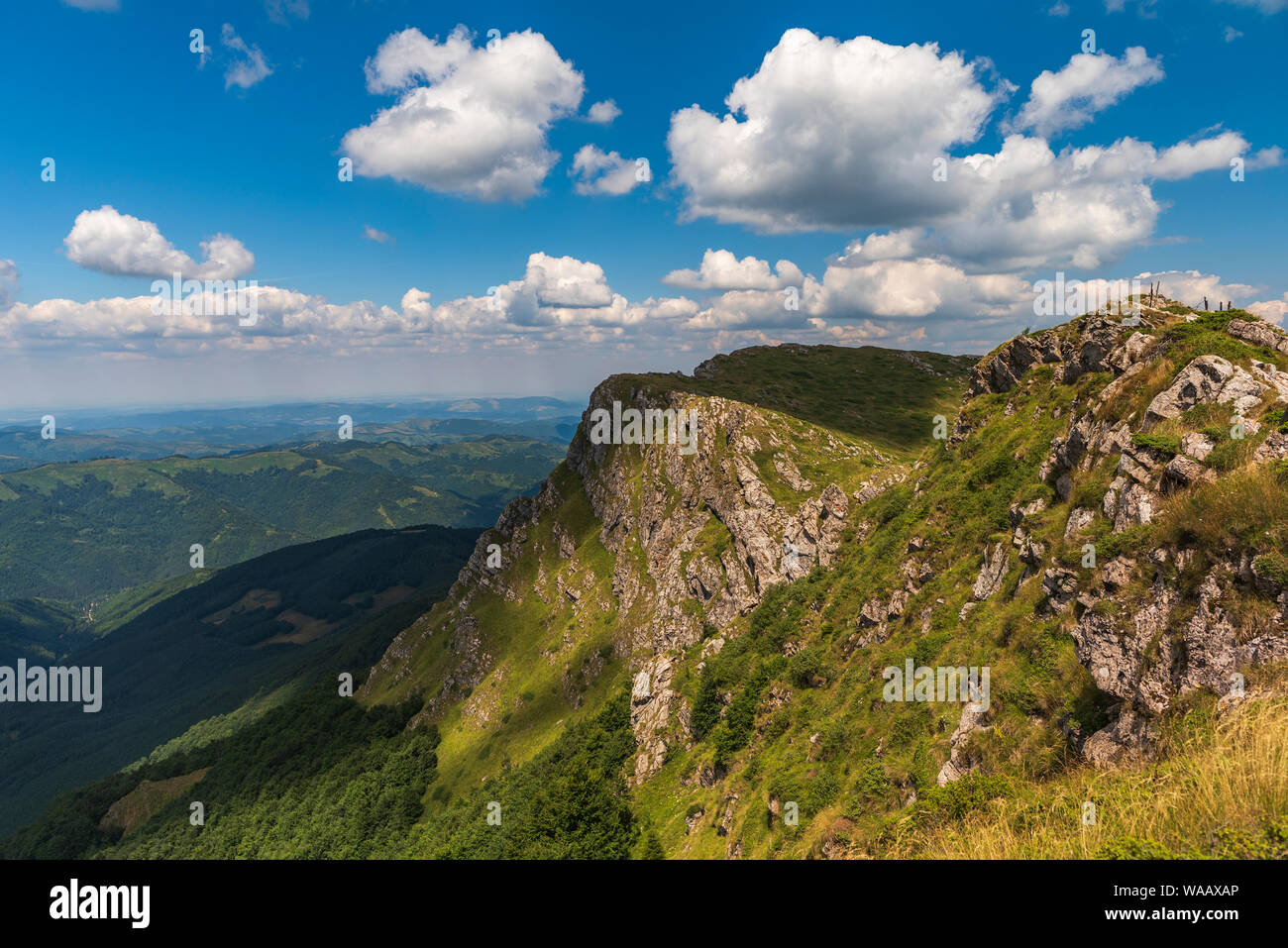 Summer in Central Balkan national park in Old mountain ( Stara planina ), Bulgaria. Panoramic breathtaking photo. Stock Photo