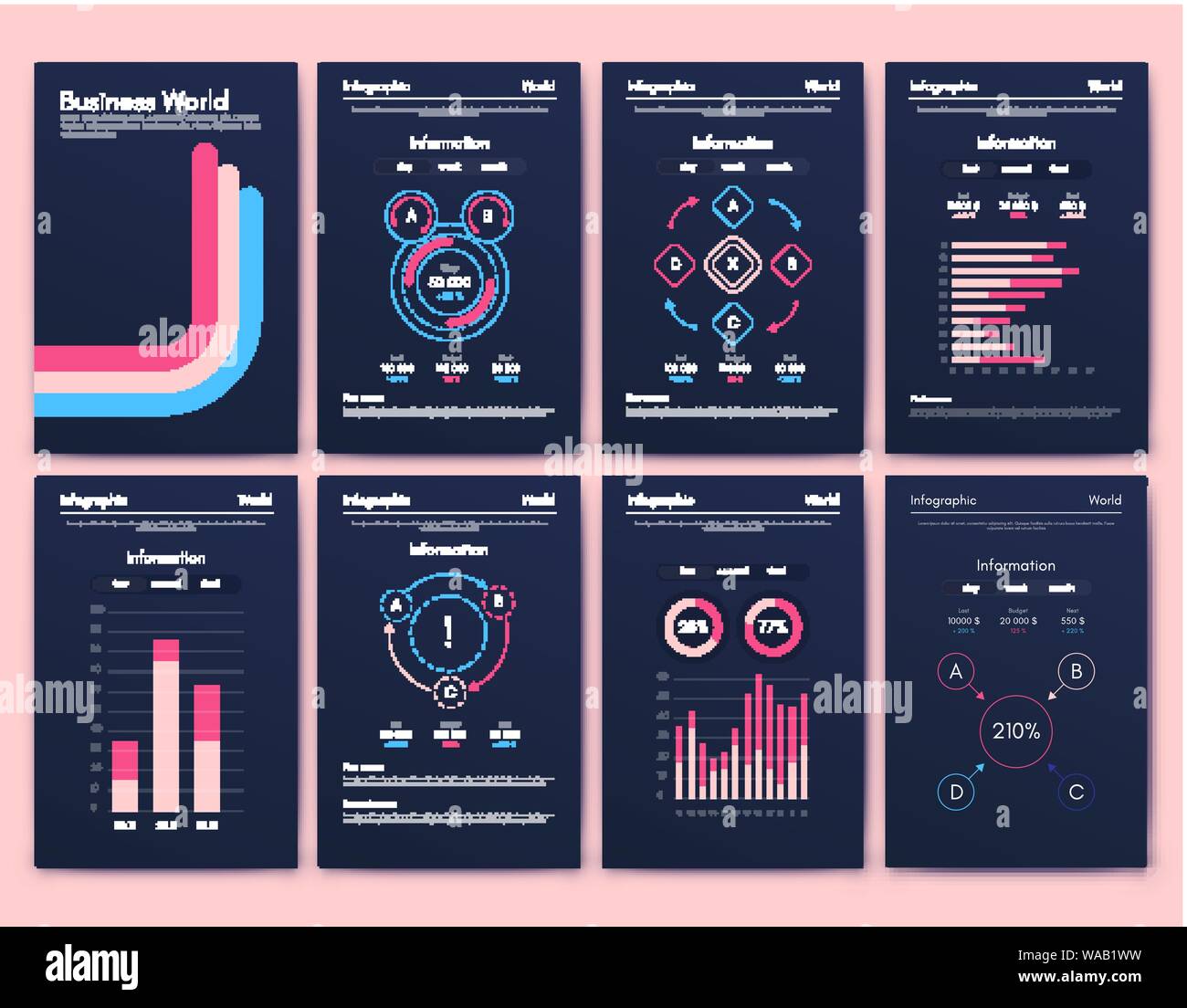 Modern infographic vector concept. Business graphics brochures. Stock Vector
