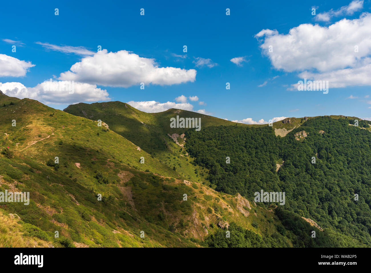 Summer panoramic view from Old mountain ( Stara planina), Bulgaria. Central Balkan national park, Kozia stena (goat wall) reserve. Stock Photo
