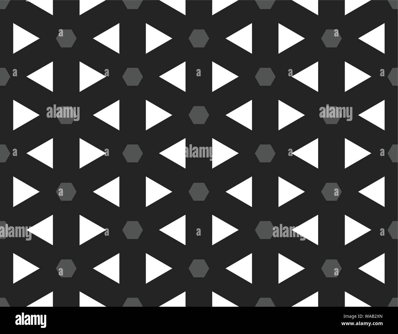 Vector seamless geometric pattern. Shaped grey hexagons and white ...