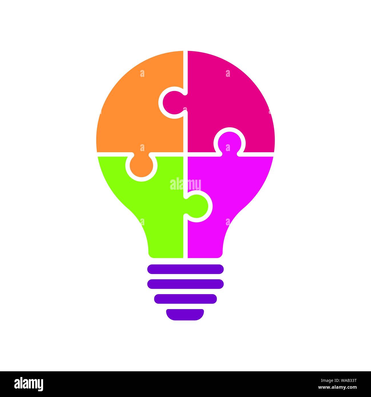 Light bulb idea concept. Vector icon. Color lightbulb icon in the form of a  puzzle. ESP 10 Stock Vector Image & Art - Alamy