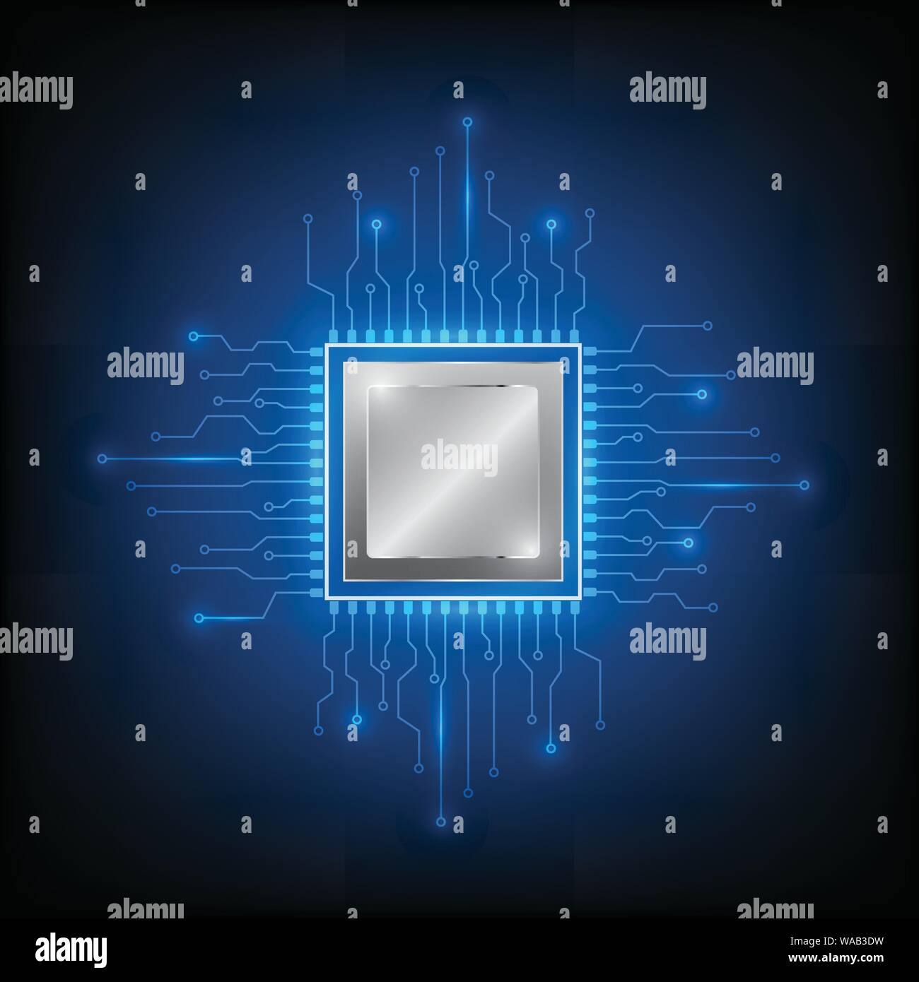 Computer processor technology vector Stock Vector Image & Art - Alamy