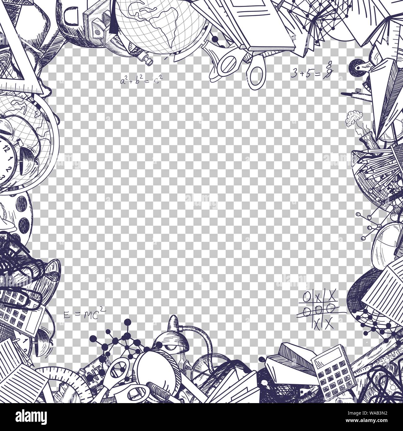 Back To School. Transparency Grid Background Design. Vector Illustration. Stock Vector