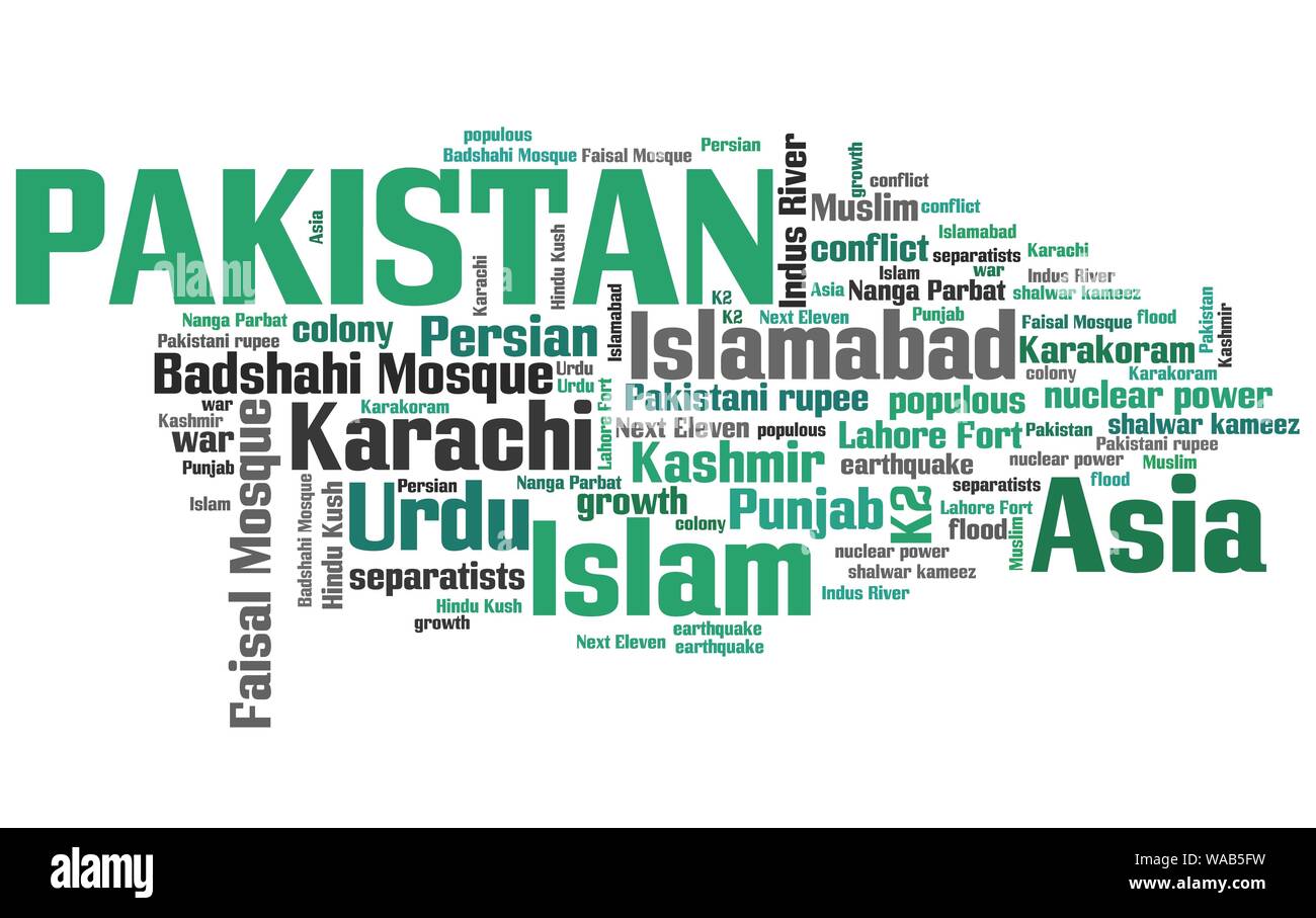 Pakistan Tag Cloud Illustration Country Word Collage Stock Photo Alamy<script async src=
