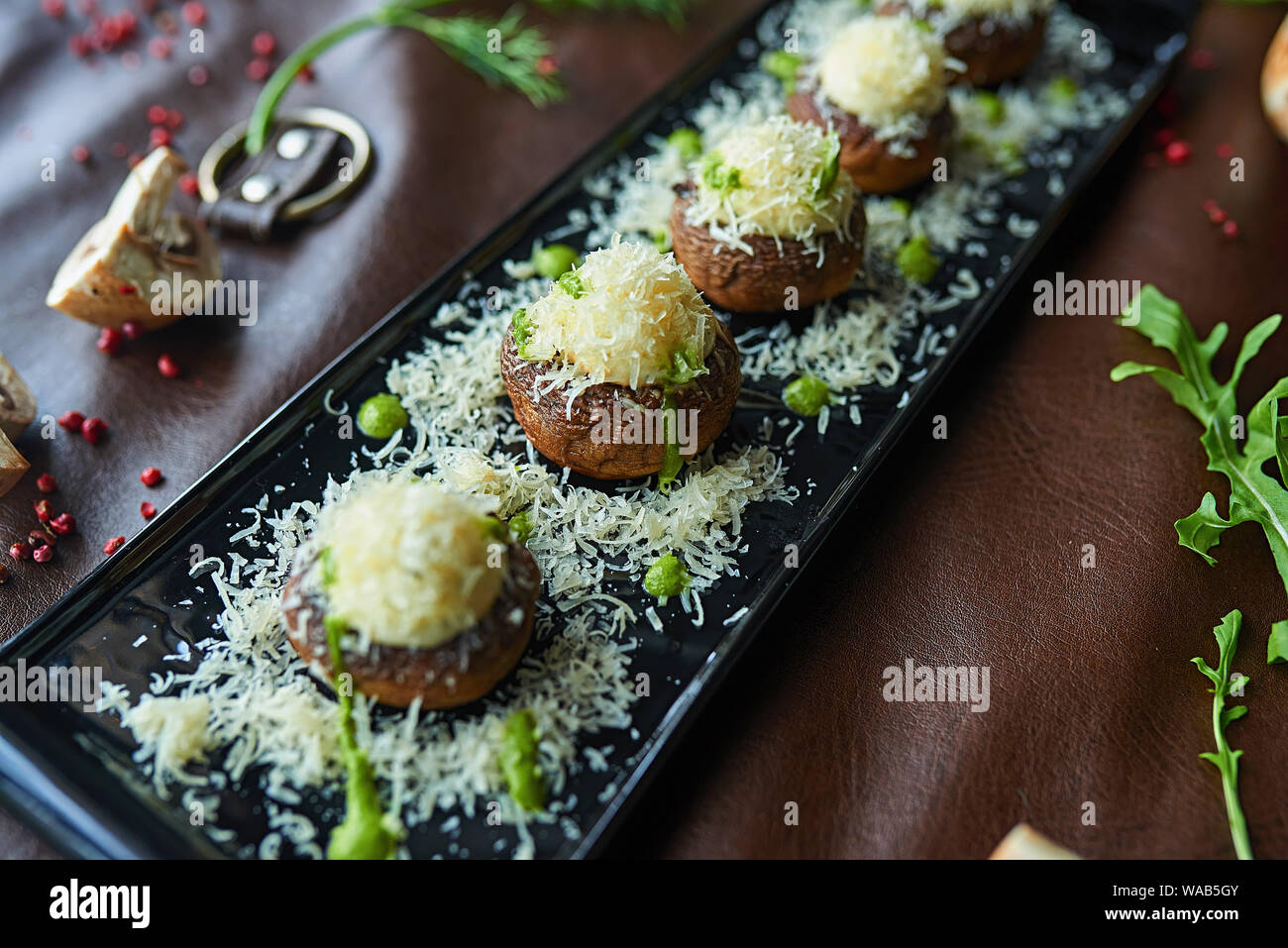 mushrooms with cheese Stock Photo - Alamy