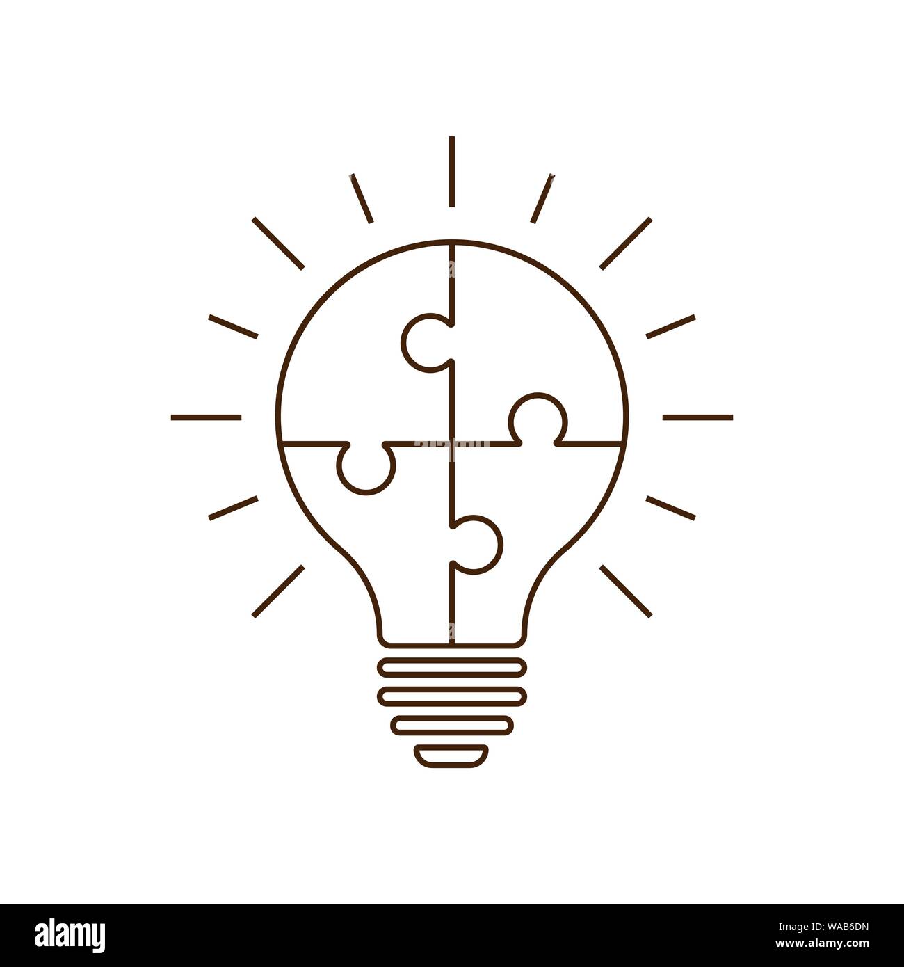 Simple Flat Light Bulb Icon With Jigsaw Puzzle Pieces Inside Vector Illustration Eps 10 Stock Vector Image Art Alamy Simple Flat Light Bulb Icon With Jigsaw Puzzle Pieces Inside Vector Illustration Eps 10 Stock Vector Image Art Alamy