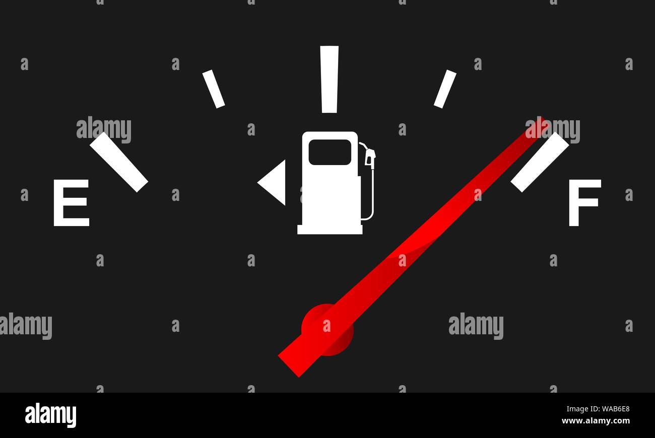 Fuel gauge for your design. Full and empty signs. Vector illustration