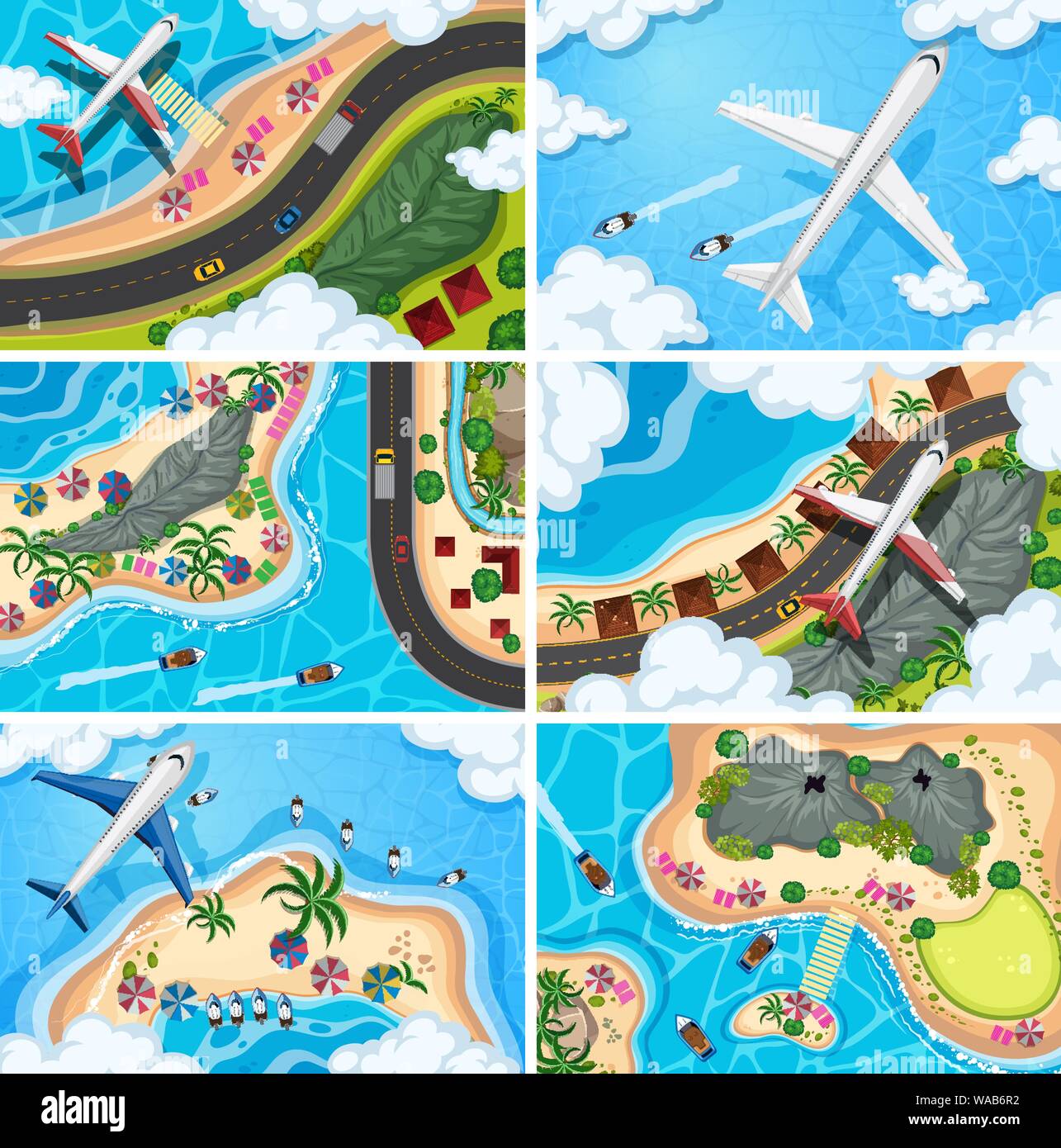 Set of aerial view scenes illustration Stock Vector Image & Art - Alamy