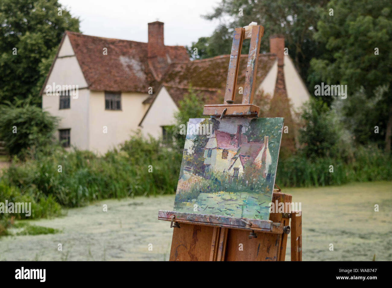 Artists painting Willy Lott's house at the National Trust's Flatford