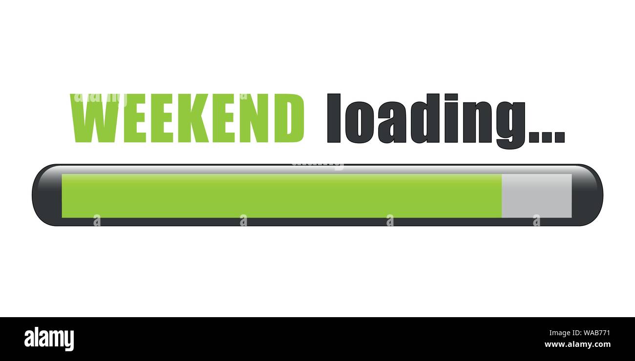 weekend loading green bar vector illustration EPS10 Stock Vector