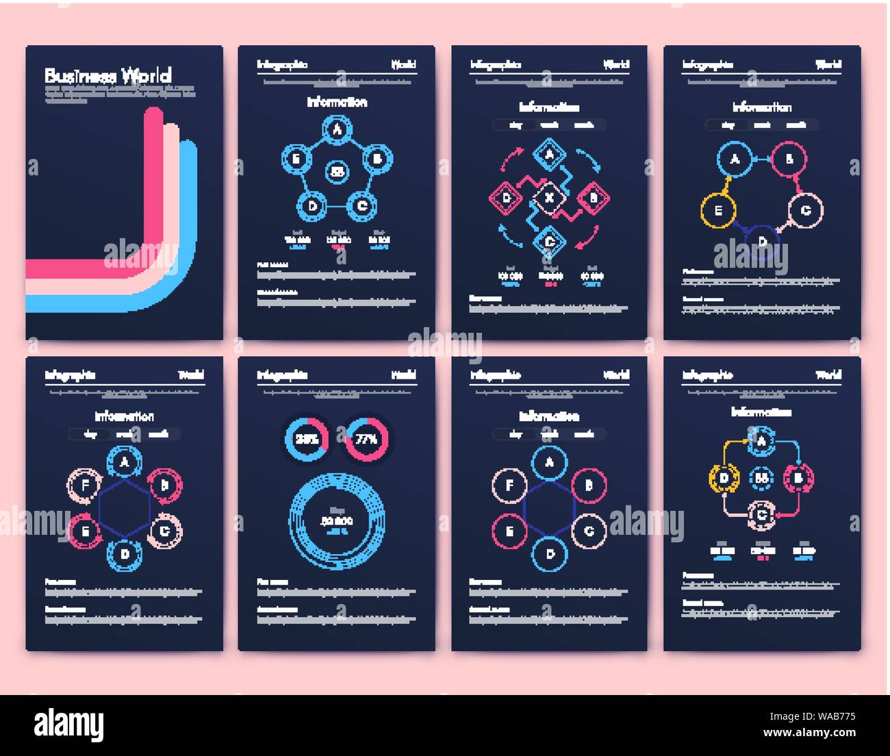 Modern Infographic Vector Concept Business Graphics Brochures Stock