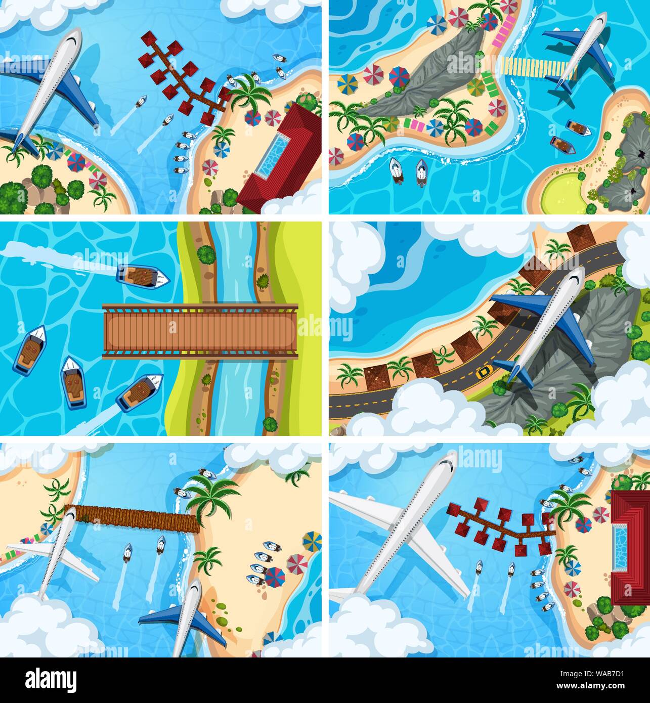 Set of aerial view scenes illustration Stock Vector Image & Art - Alamy