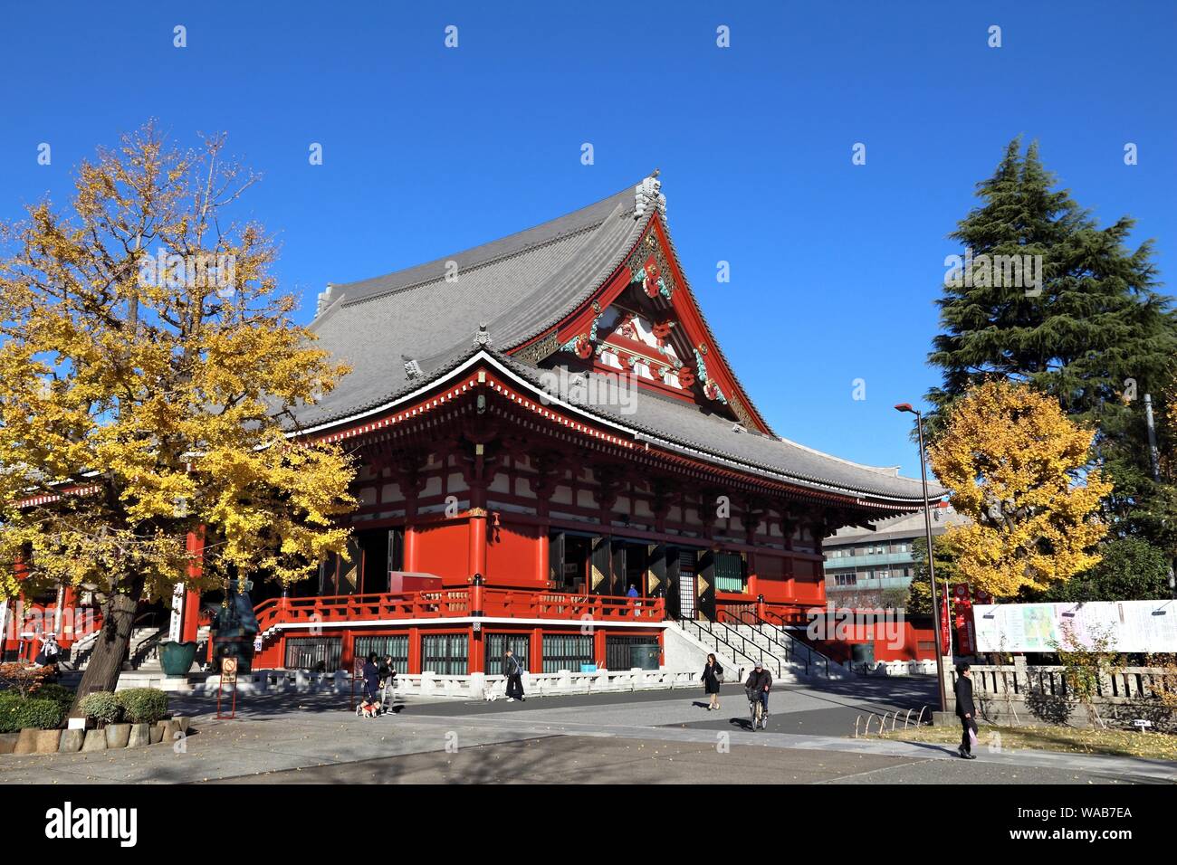 TOKYO, JAPAN DECEMBER 2, 2016 People visit Sensoji Temple in Asakusa