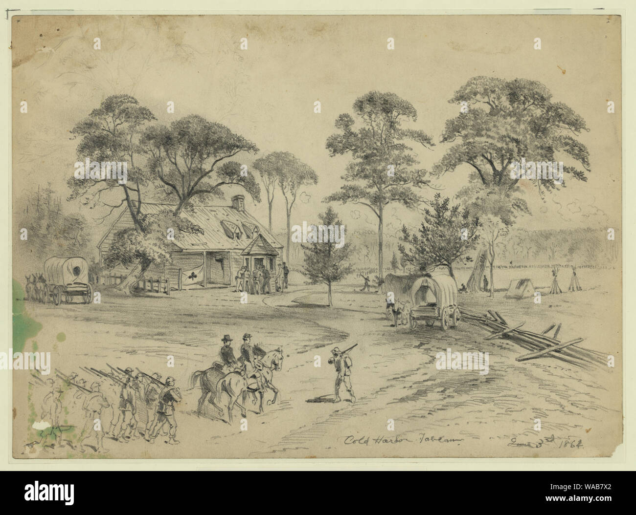 Cold Harbor Tavern, June 3, 1864 Stock Photo