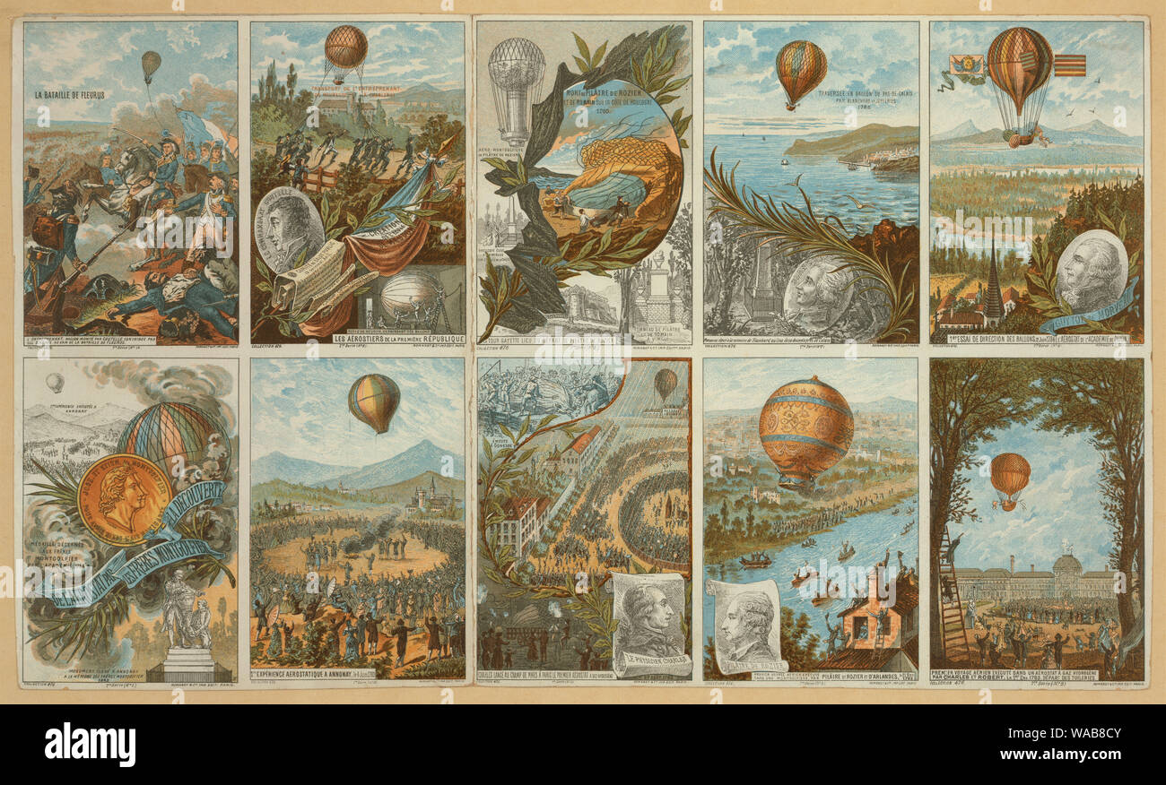 Collecting cards with pictures of events in ballooning history from