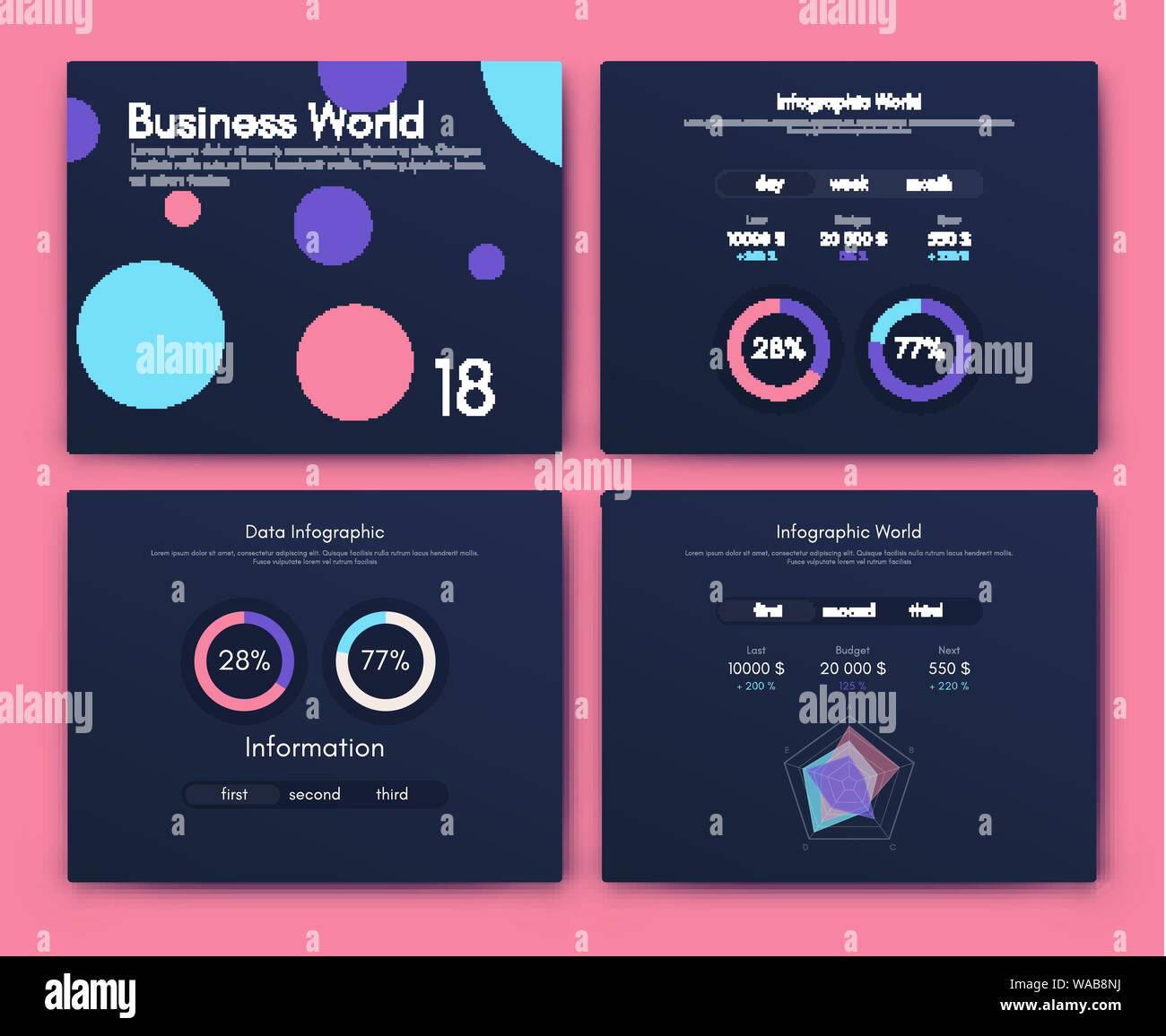 Infographic vector brochure elements for business illustration Stock Vector