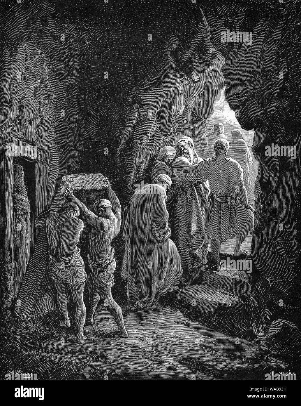 Gustave Doré, The Burial of Sarah, engraving, 1866-1868 Stock Photo