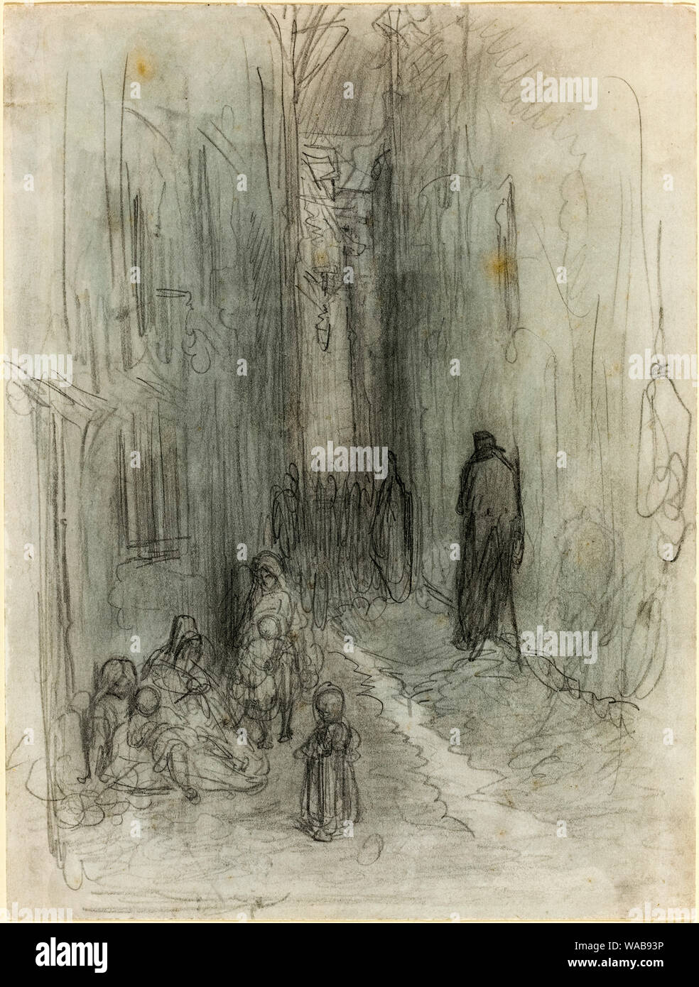 Gustave Doré, A Backstreet in London, drawing, 1868 Stock Photo