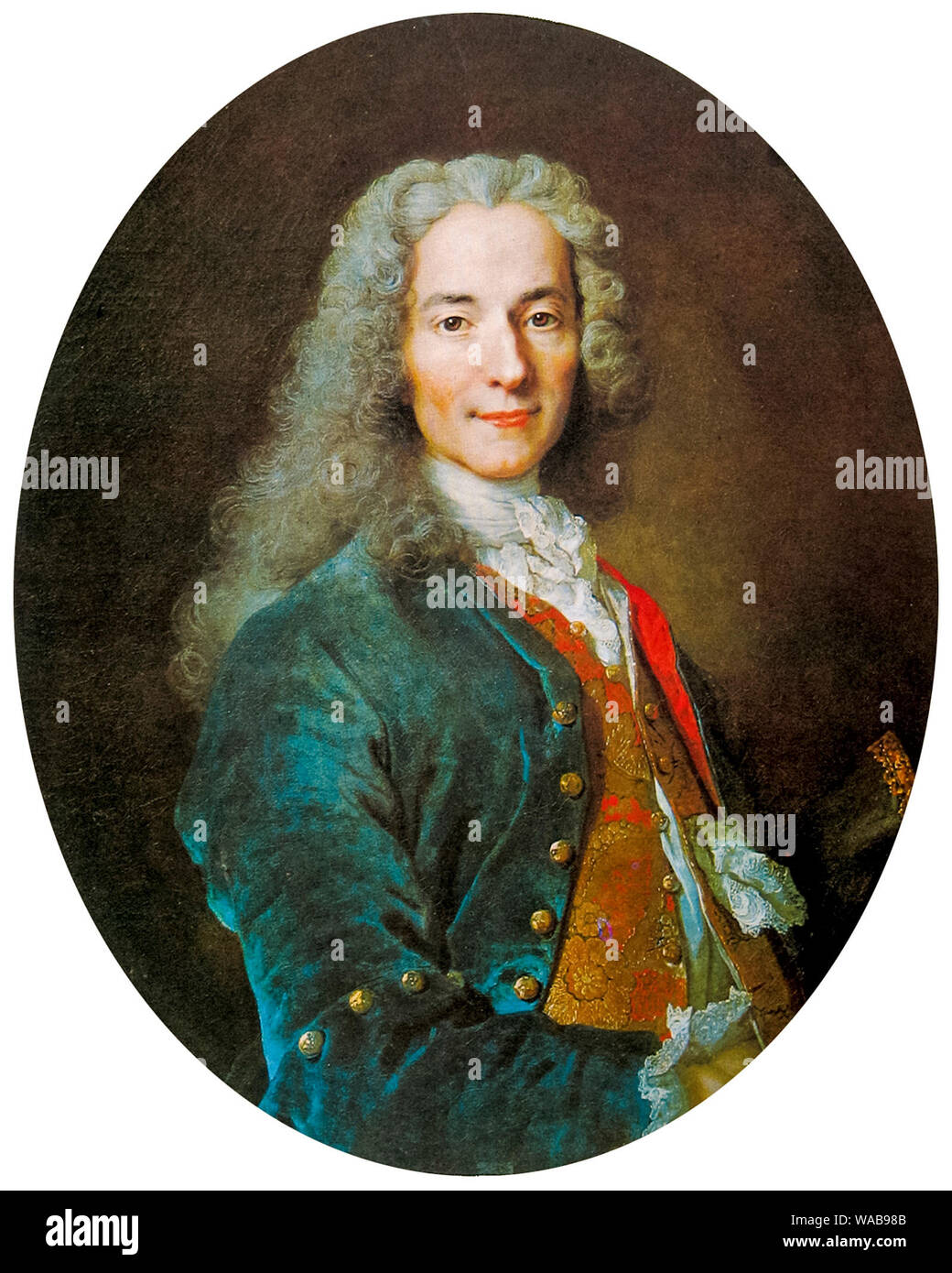 Voltaire, (François-Marie Arouet), 1694-1778, portrait painting by Nicolas de Largilliere, circa 1724 Stock Photo