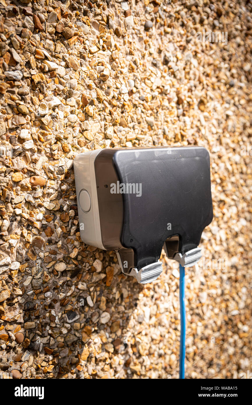 Domestic outdoor electrical outlet socket waterproof box with blue