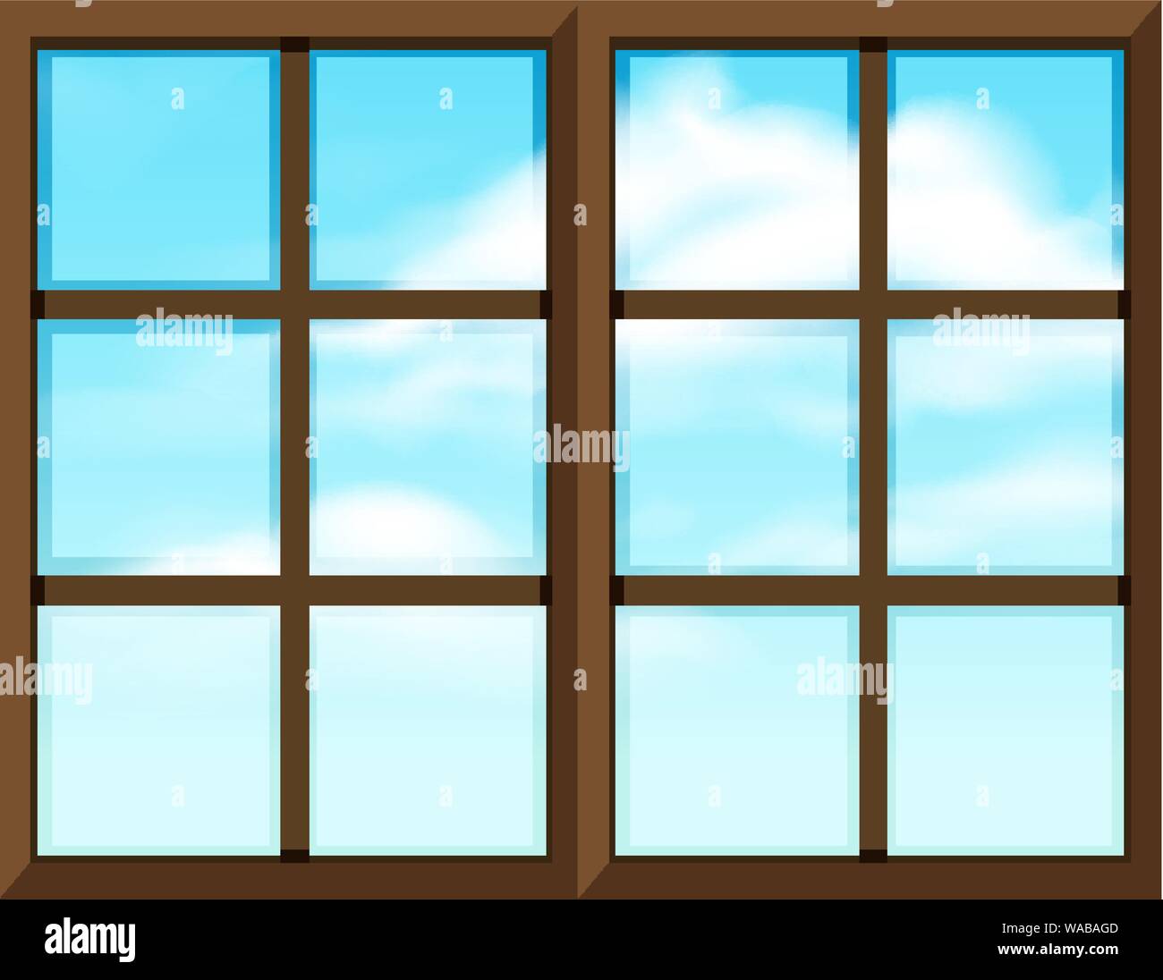 Window Frame Template With Outside View Illustration Stock Vector Image Art Alamy
