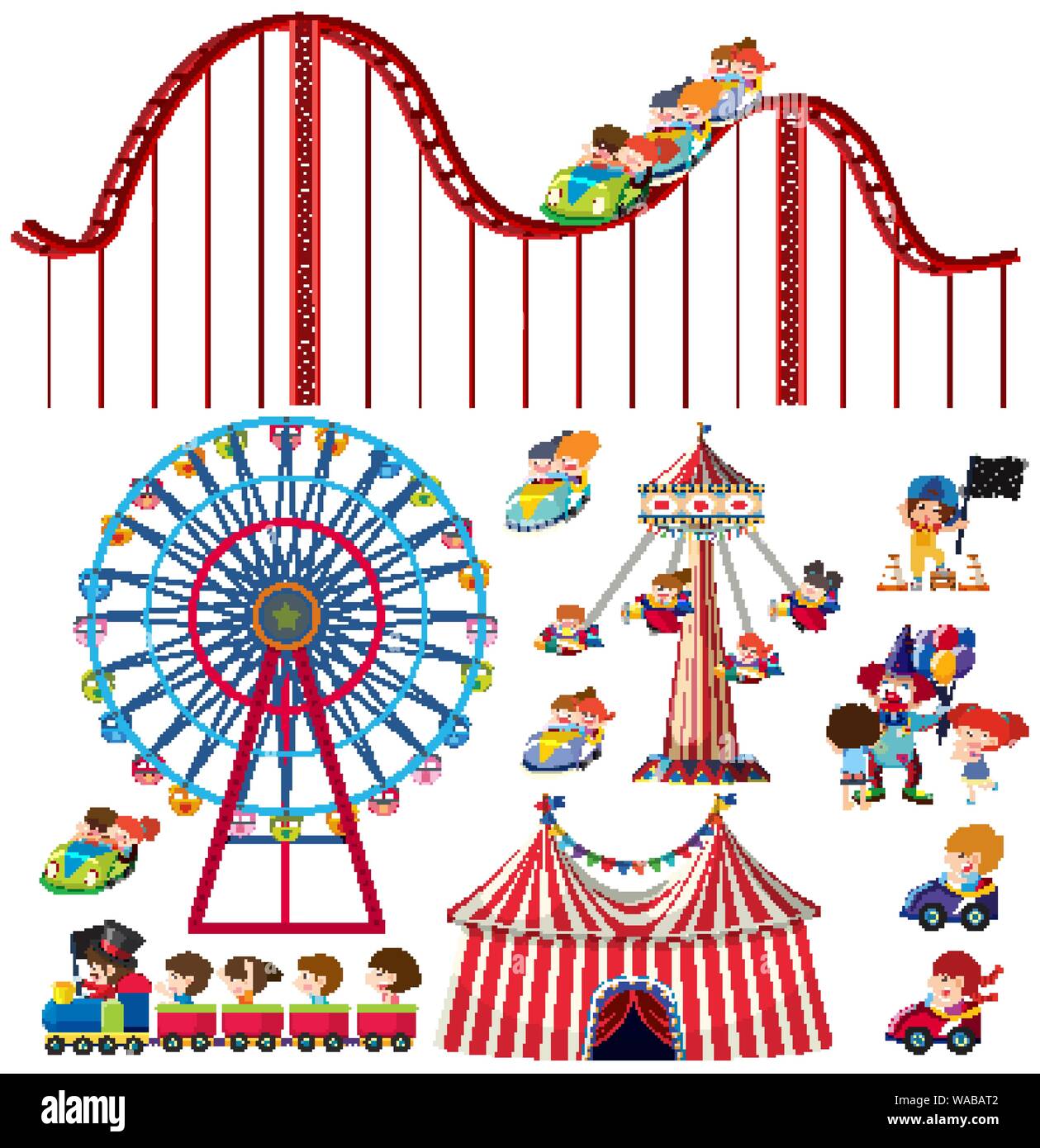 Set of isolated objects theme circus illustration Stock Vector Image ...