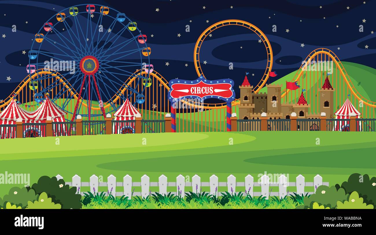 An outdoor scene with circus illustration Stock Vector Image & Art - Alamy