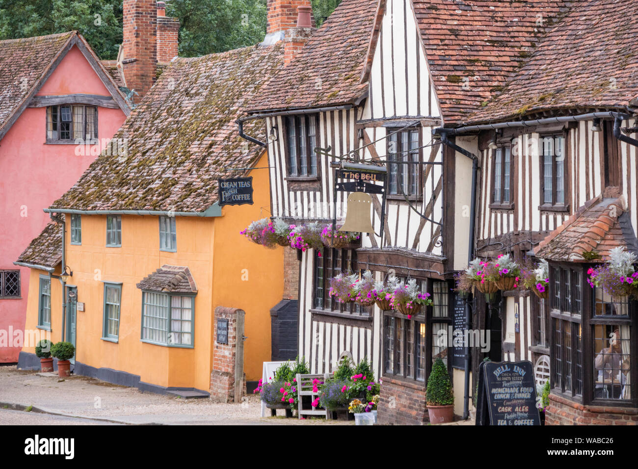 The picturesque timber-framed village of Kersey, Suffolk, England, UK Stock Photo