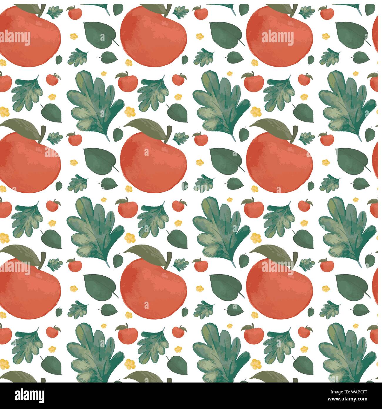 Seamless background design with red apples illustration Stock Vector ...