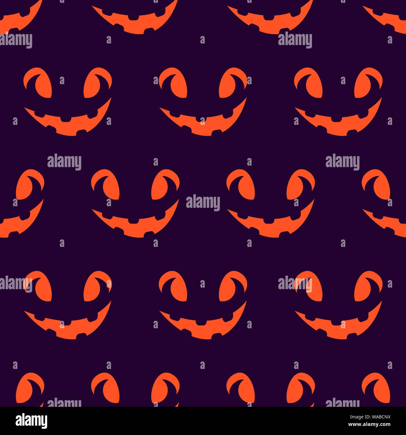 Halloween scary faces seamless pattern. Jack-o-lantern, pumpkin face ...