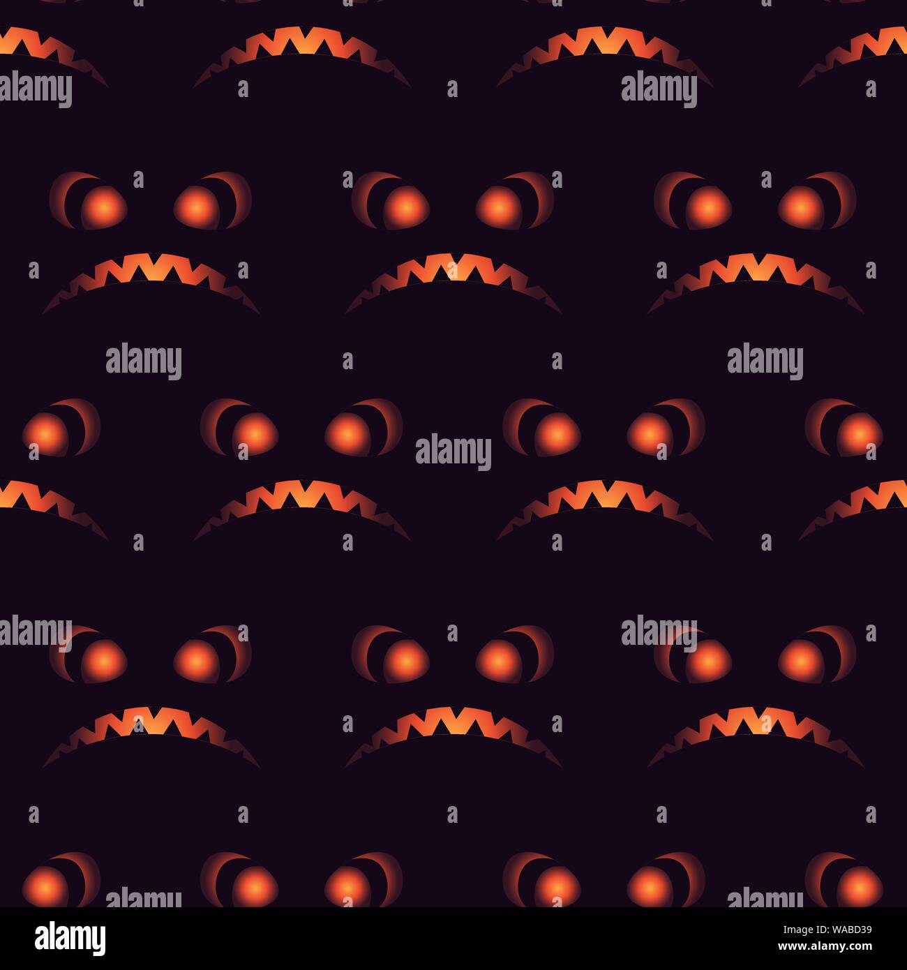 Halloween scary faces seamless pattern. Jack-o-lantern, pumpkin face ...