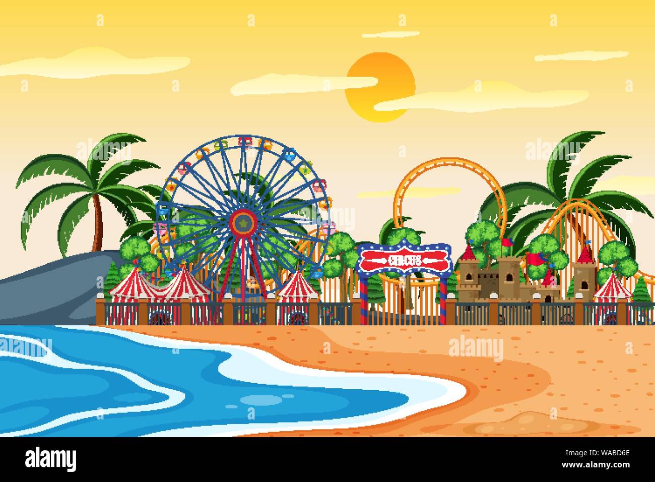 An outdoor scene with circus illustration Stock Vector Image & Art - Alamy