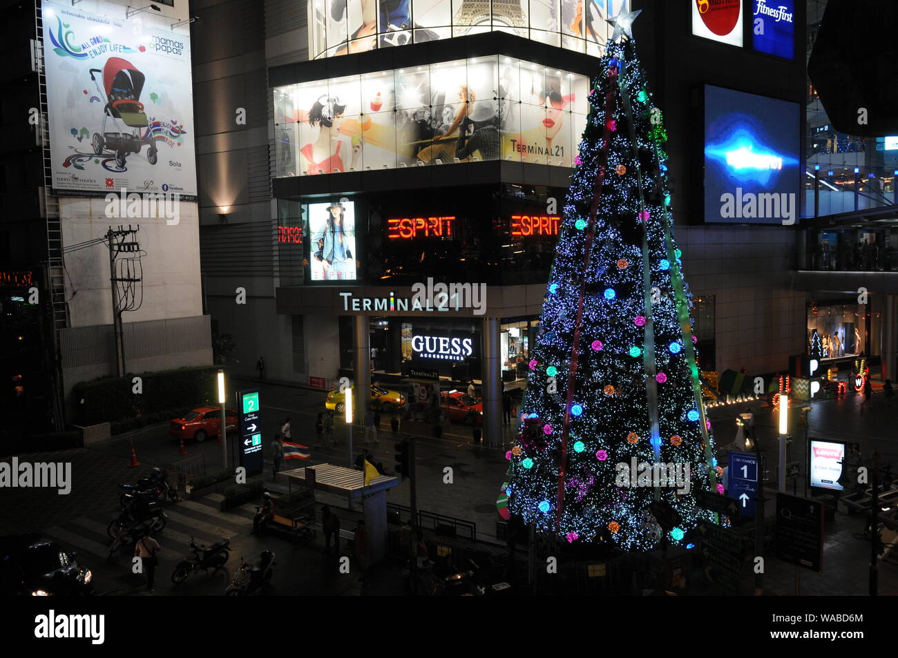 Christmas Tree Decorations Outside The Entrance To